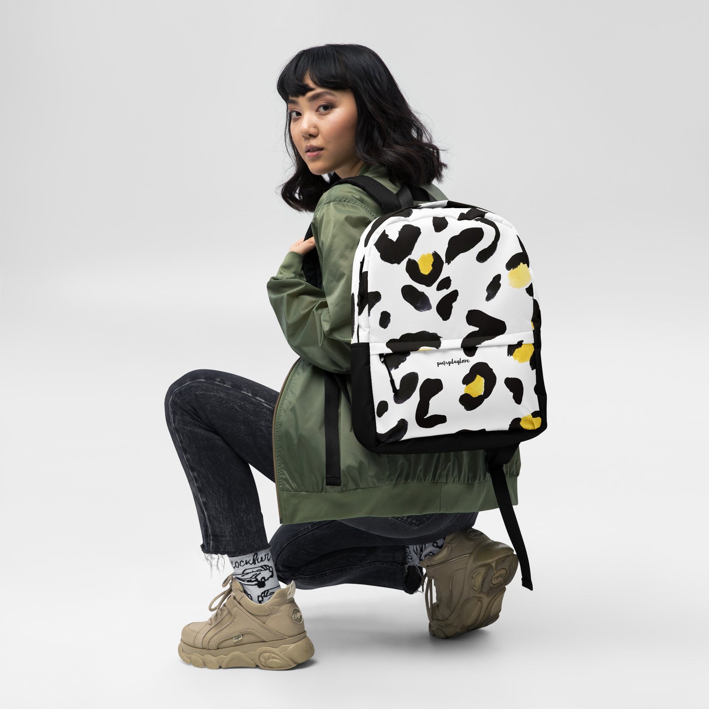 White Leopard Backpack