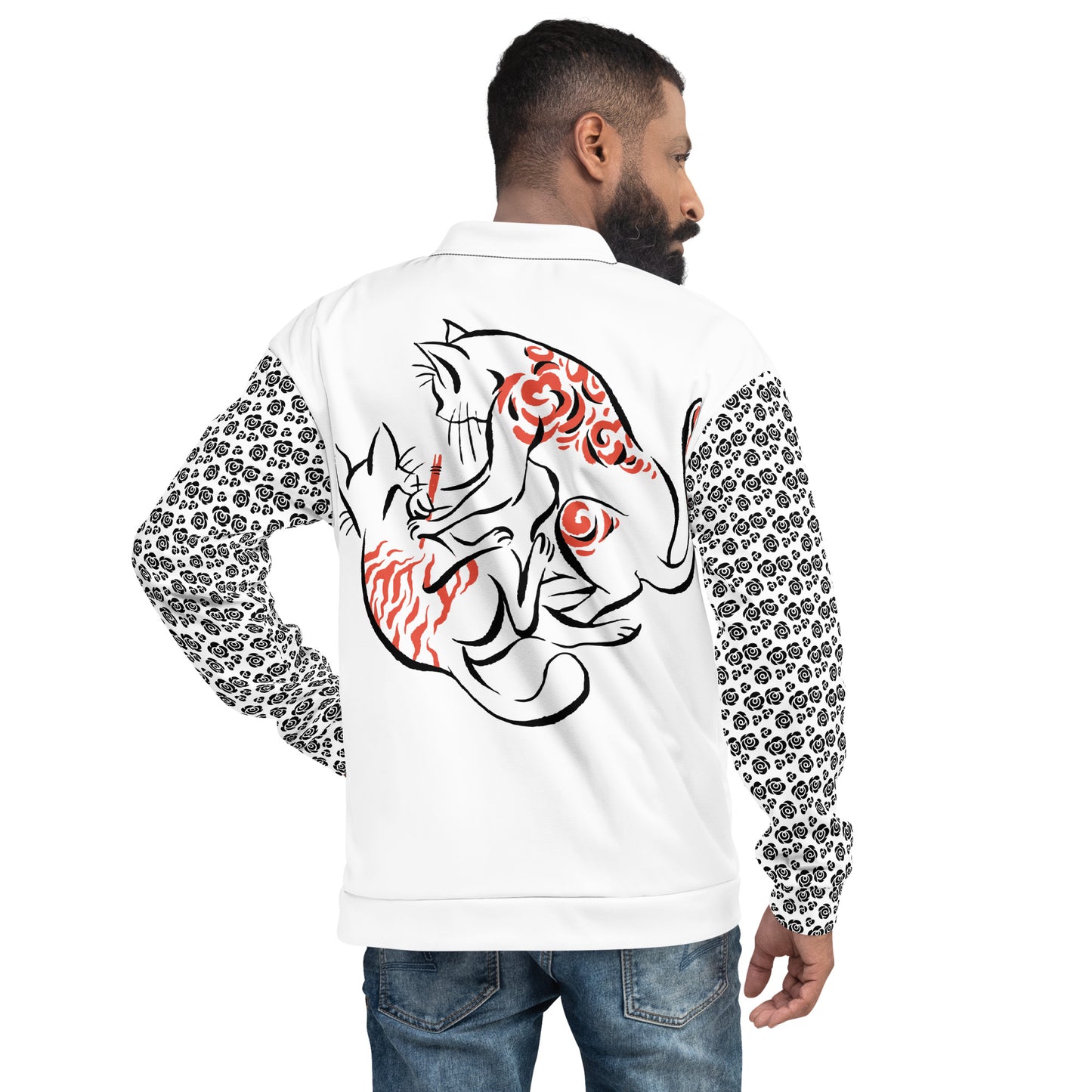 Cats and Roses Bomber Jacket